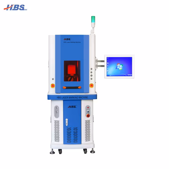 Macchina per marcatura laser a fibra da 30 W con design chiuso, focus finder e asse Z motorizzato